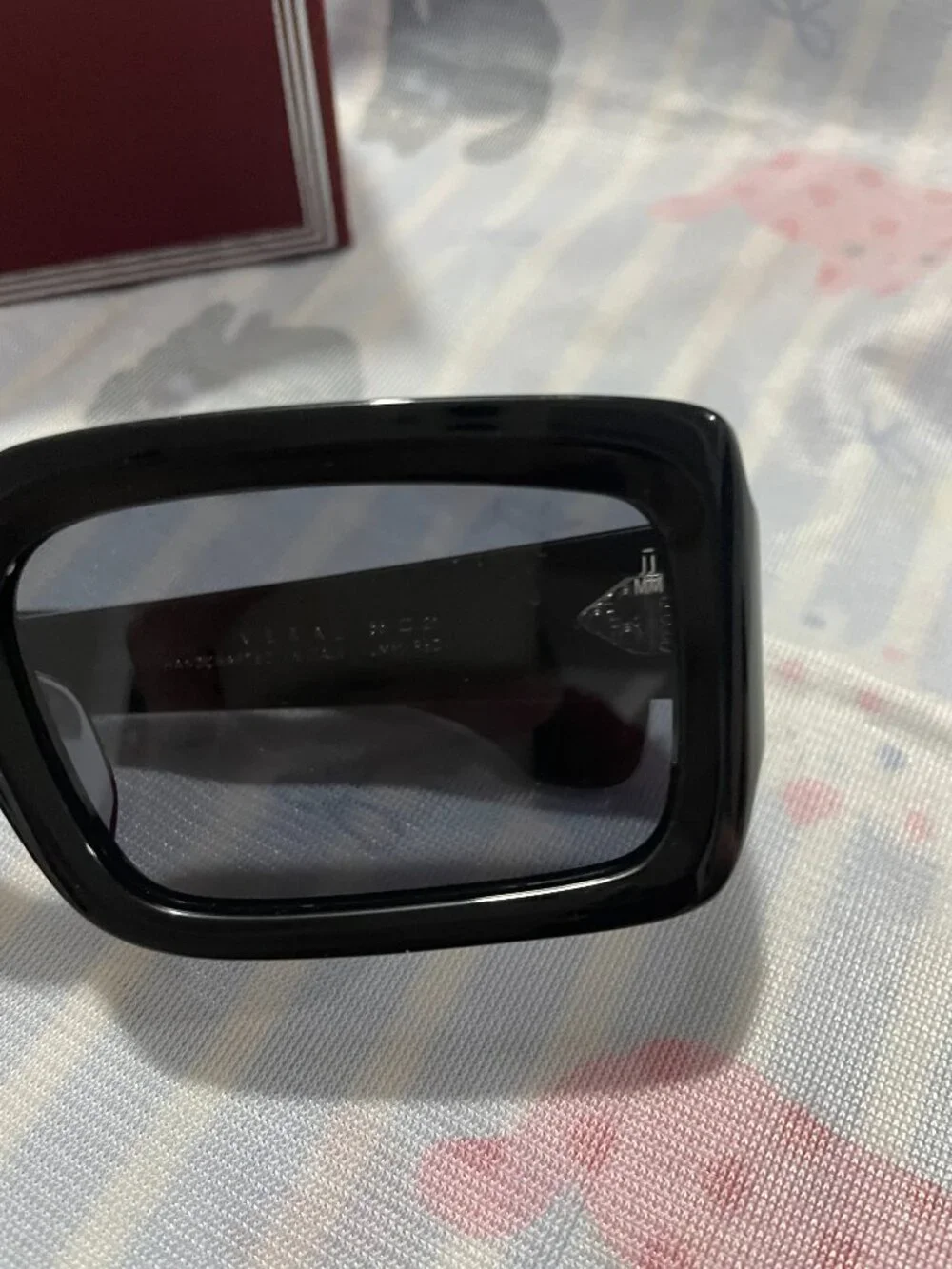Jacques Marie Mage Rectangular Sunglasses with Thick Black Frames